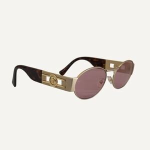 Women's - Versace MOD2264 Gold Rose Tinted Round Sunglasses